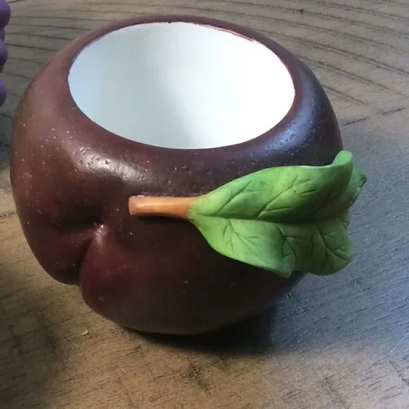 6 Cornucopia tea candleholders grapes 🍇 pear 🍐pumpkin 🎃 peach 🍑 squash &plum - Picture 8 of 16